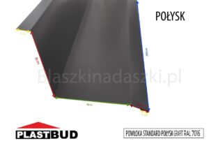 Obróbka Przyścienna Górna Blachodachówka Lub Trapez Grafit Połysk 9/8 Cm