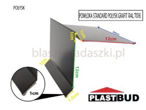 Wiatrownica  Gont Papa Termozgrzewalna Ral 7016 Grafit Połysk 12/12 Odcinek 2 Mb