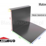 Obróbka Blacharska Przyścienna Gont Papa Ral 7016 Grafit Matowy 10/6 Cm 2mb