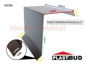 Wiatrownica  Górna Blacha Trapez Rąbek Stojący Ral 8017 Standard Brąz Matowy 14/12 Cm 2 Mb